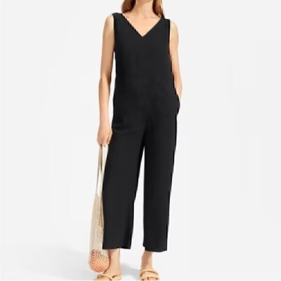 NEW Everlane The Japanese Goweave Essential Jumpsuit Size 2 Sustainable - Picture 2 of 6